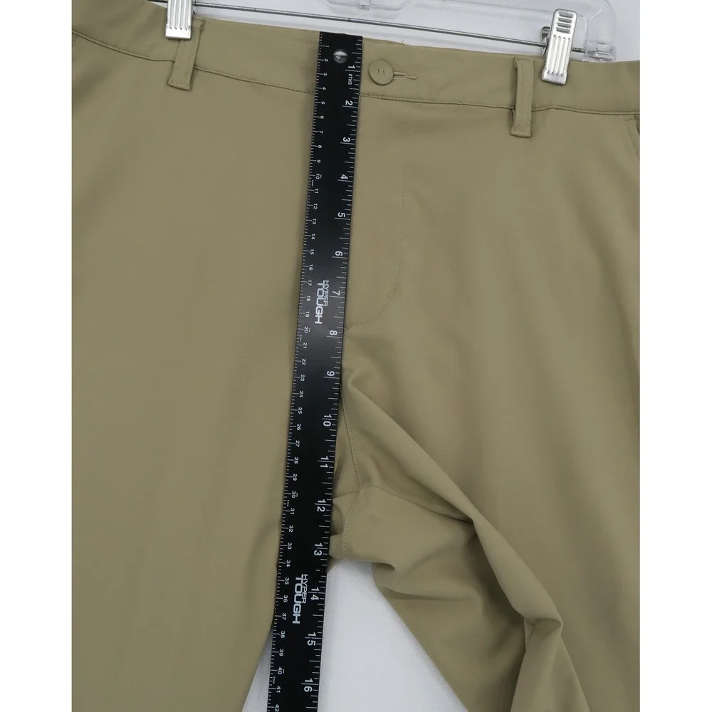 Adidas Mens Golf Pants Tan Khaki Flat Front Performance Trousers 36x30